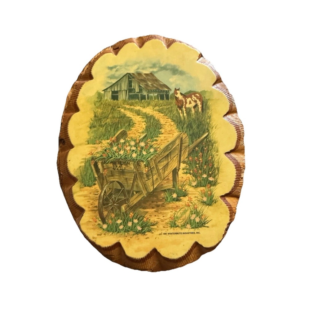 Vintage 1987 Wintermute Industries Country Farm Barn Horse Wall Plaque